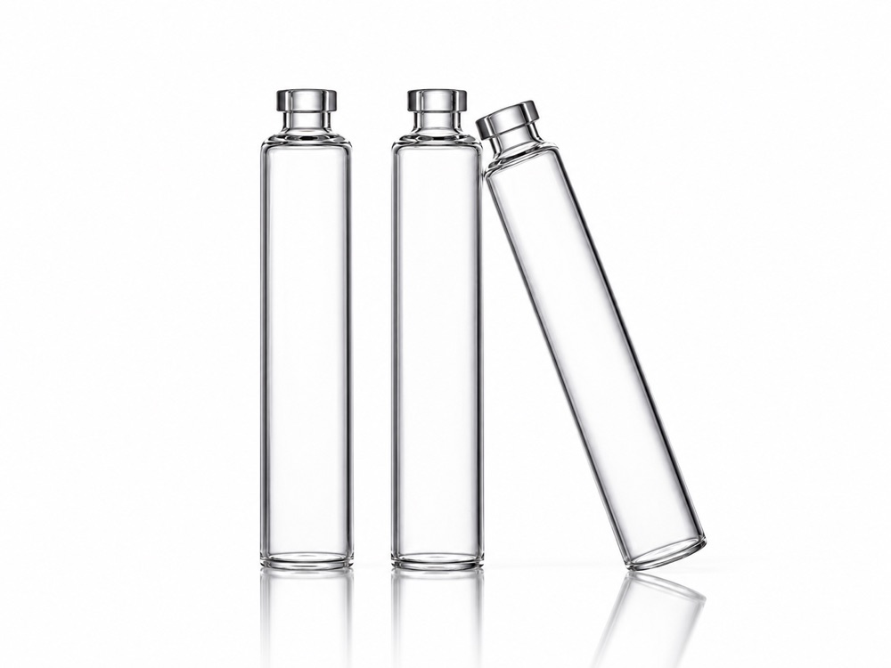 Three clear glass Cartridges